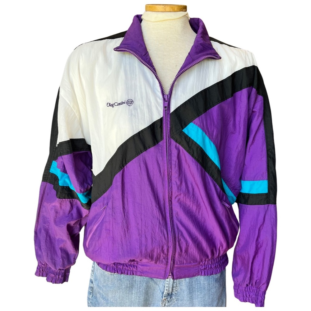 VTG OLEG CASSINI Colorblock Windbreaker Jacket, Designer jacket